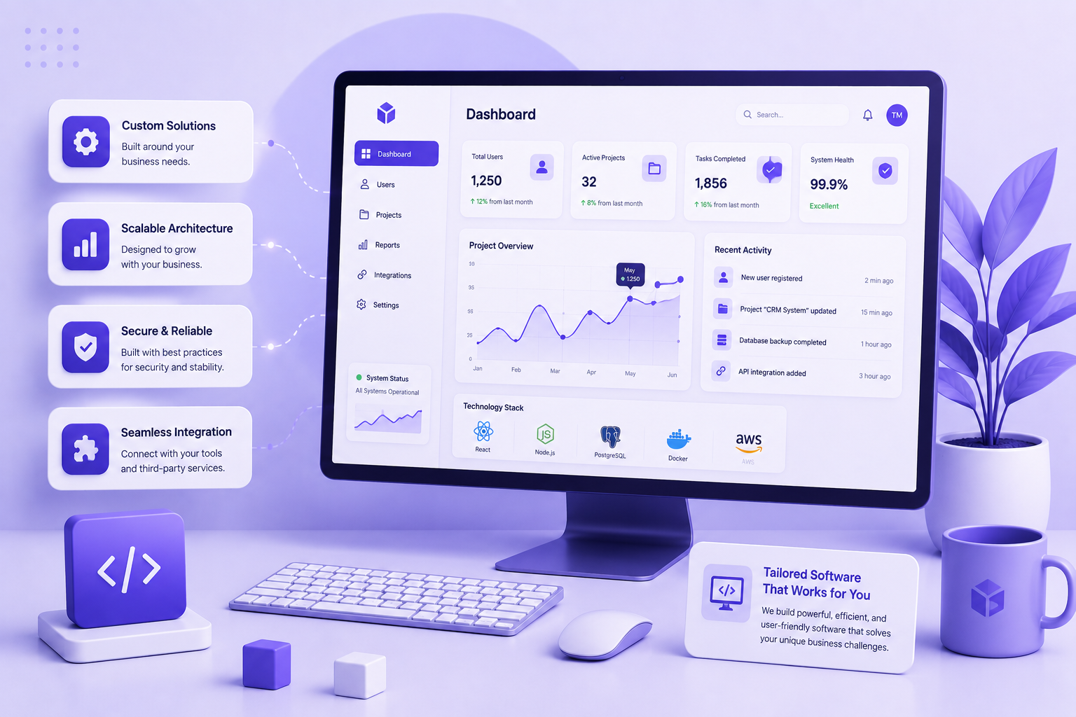 Custom software development services — scalable enterprise software built with Oracle APEX and modern stacks